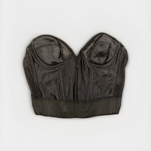 Vintage Victoria's Secret Black Strapless Bustier Bra Top 34A Lingerie Style 462